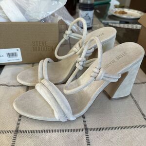 STEVE MADDEN Harrlow Heel Sandals Shoes Women's Size 8 Dusty Gold‎